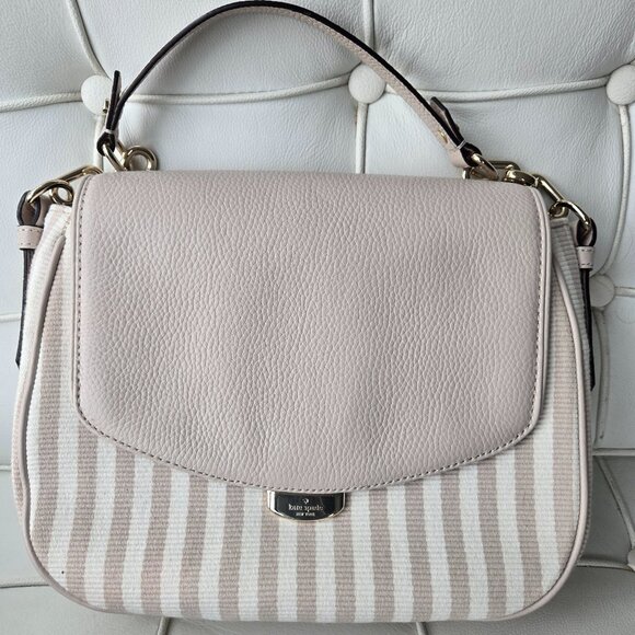 Striped Canvas and Leather Kate Spade Bag - Picture 1 of 5